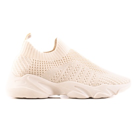 Sweet Shoes Wsuwane Sportowe Sneakersy beżowy