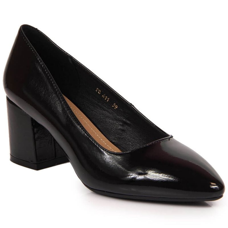 Czółenka na słupku Serio Leone W SK358C czarne