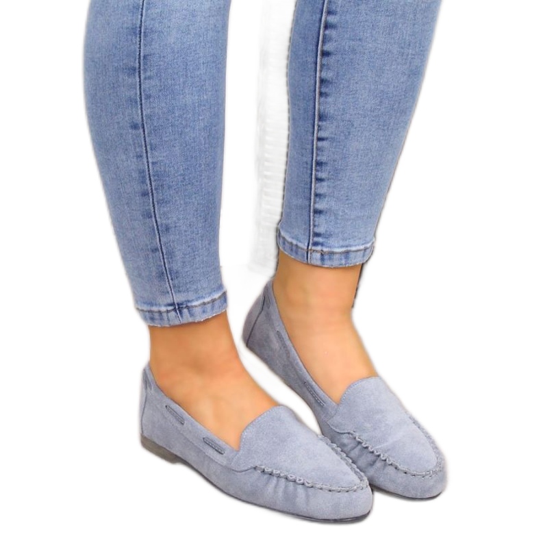 Mokasyny zamszowe Sergio Leone W SK254F niebieskie