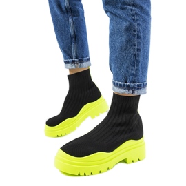 Czarno zielone wysokie sneakersy Marks czarne