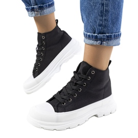 Czarne trampki za kostkę na platformie Boyes