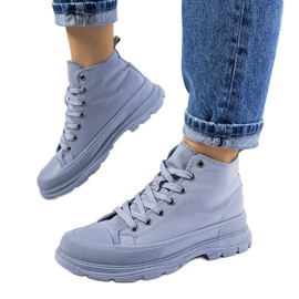 Niebieskie trampki za kostkę na platformie Boyes