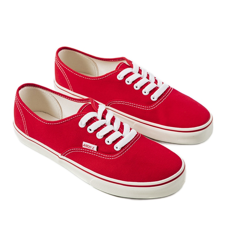 Czerwone tenisówki męskie Flax