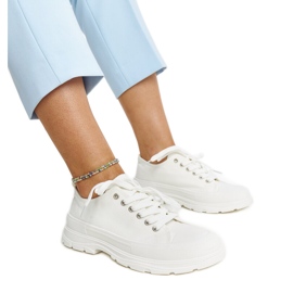 Białe trampki na grubej podeszwie Prenzel