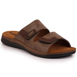 Klapki na rzep Inblu M ARC9 brązowe