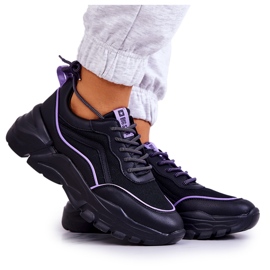 Buty Sportowe Memory Foam Big Star JJ274786 Czarne fioletowe