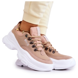 Damskie Sportowe Buty Sneakersy Big Star JJ274A222 Beżowe beżowy