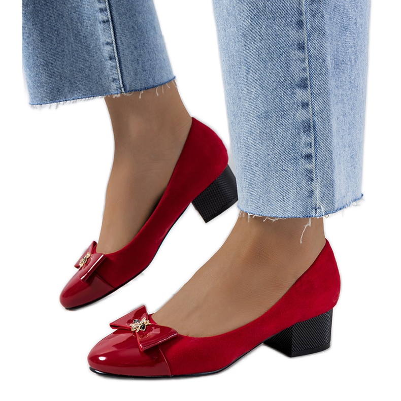 Czerwone czółenka damskie Sharony