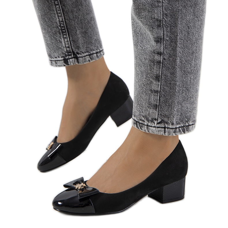 Czarne czółenka damskie Sharony