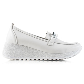 Filippo Skórzane Półbuty Na Platformie białe