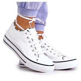 S.Barski Damskie Wiązane Tenisówki Białe Menifee