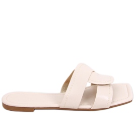 Klapki z kwadratową podeszwą Nitya Beige beżowy