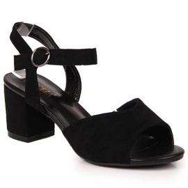 Sandały na słupku Vinceza W JAN113A czarne