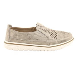 Wygodne Buty Sportowe Na Platformie Jezzi 20PB08-1653 beżowy złoty