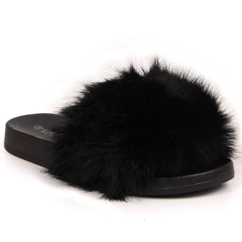 Klapki futrzaki Vinceza W JAN97A czarne