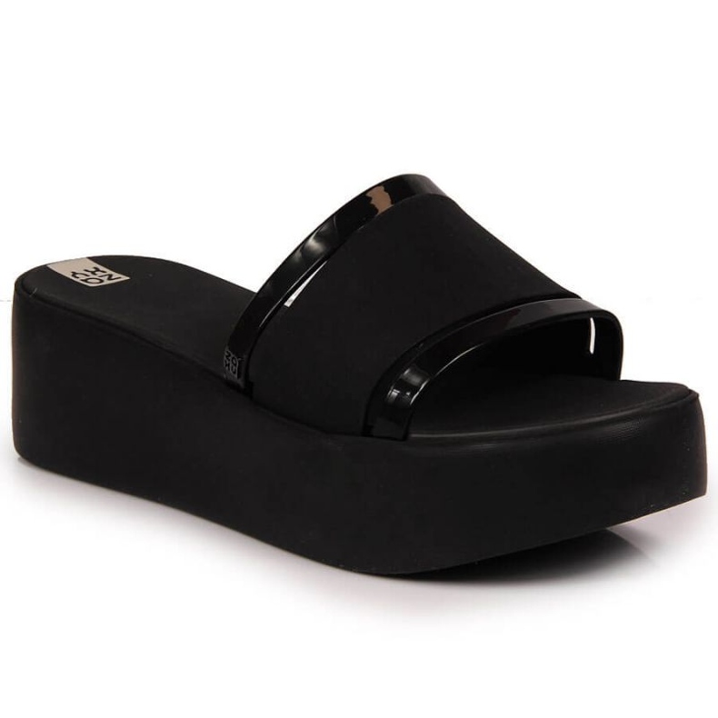 Klapki gumowe na platformie Zaxy W INT1708B czarne