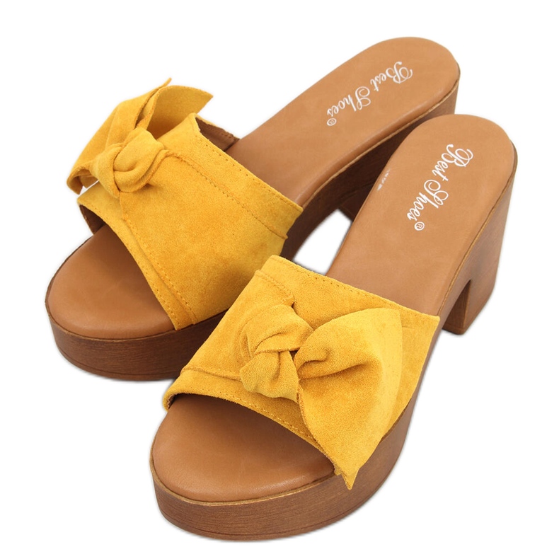 Klapki ala drewniaki Zeri Yellow żółte