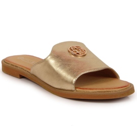 Klapki z ozdobą Filippo W PAW344B złote złoty