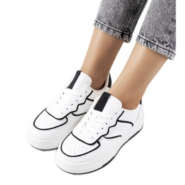 Biało czarne sneakersy damskie Bieke białe