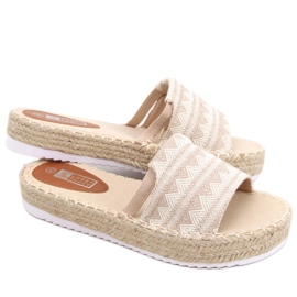 PA1 Klapki damskie espadryle Nour Beige beżowy
