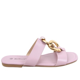 Klapki z łańcuchem Saud Purple różowe