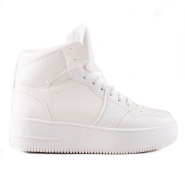 Renda Wysokie Sneakersy Na Platformie białe