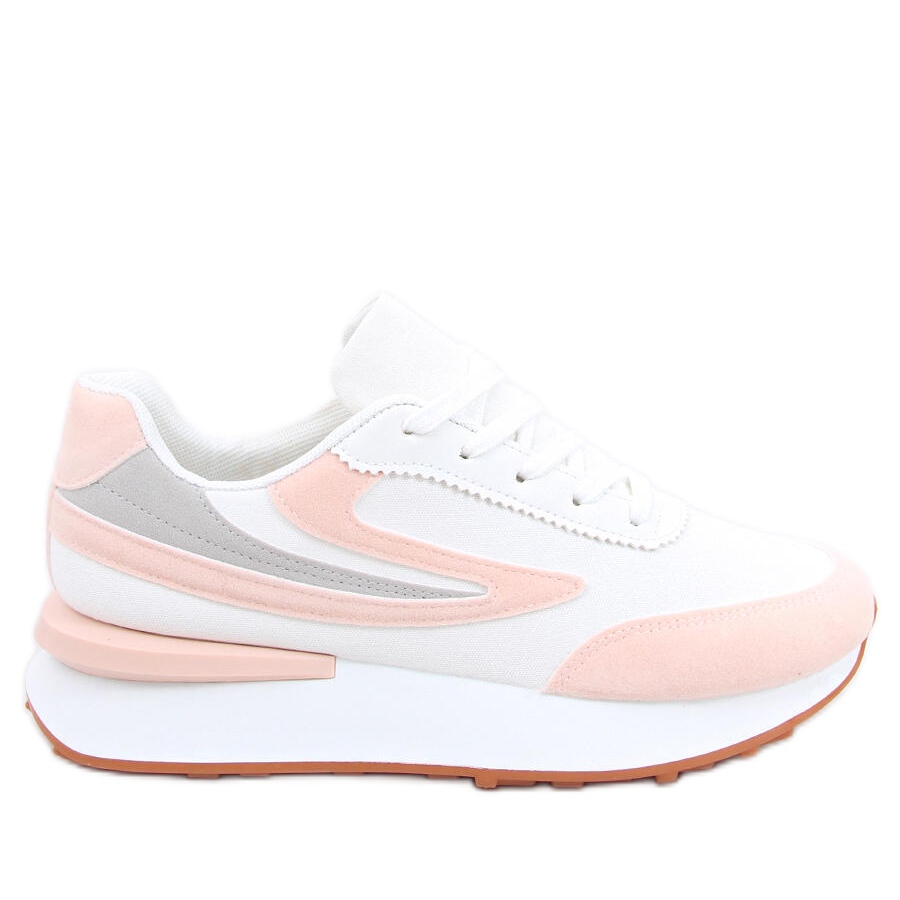 Buty sportowe damskie Naila Pink białe różowe