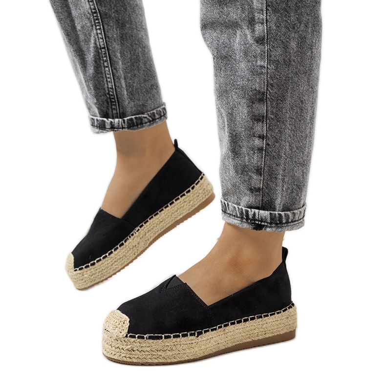 Czarne espadryle damskie Rhianne