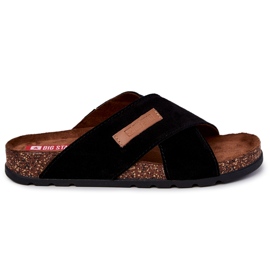 Męskie Wygodne Klapki Big Star JJ176005 Czarne