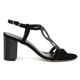 Sandały Filippo 1453 czarny zamsz czarne