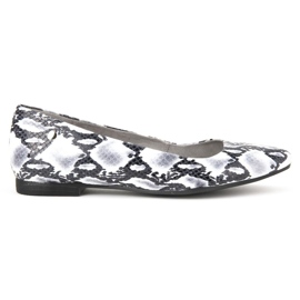 Półbuty Filippo 00873-62/00-5 Wąż Czarno-Biały białe szare