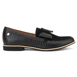 Półbuty Filippo 04099-61/00-1 Czarny Krokodyl czarne