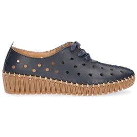 Skórzane półbuty Filippo DP1230/20 Nv granatowe