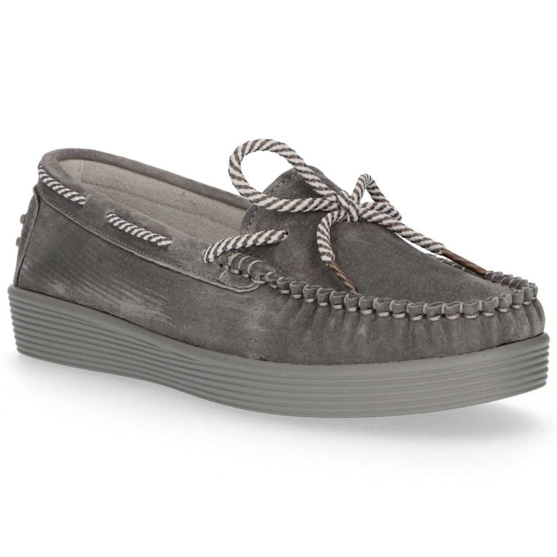 Skórzane półbuty Filippo DP1200/20 Gr szare