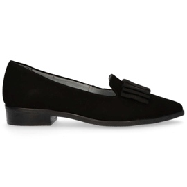 Półbuty Filippo 1344 Czarny Zamsz czarne