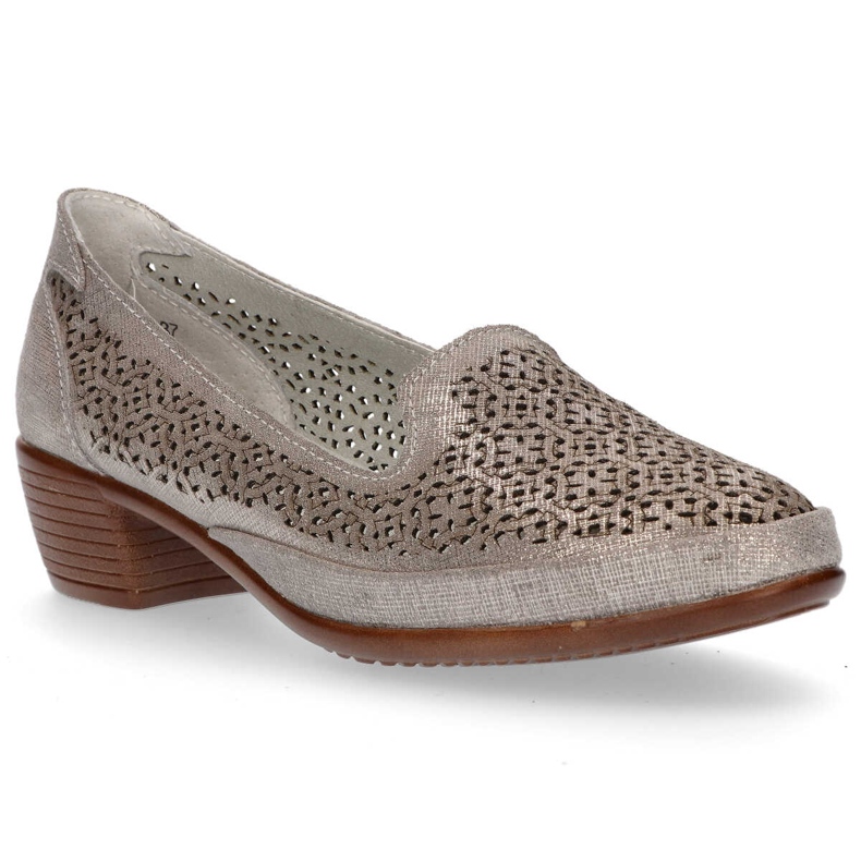 Skórzane półbuty Filippo DP1405/20 Gr szare