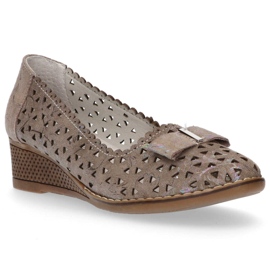 Skórzane półbuty Filippo DP752/20 Gr szare