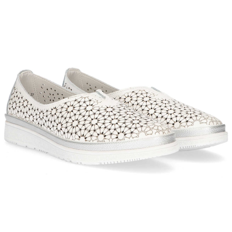 Półbuty Filippo DP1400/20 Wh White białe khaki zielone