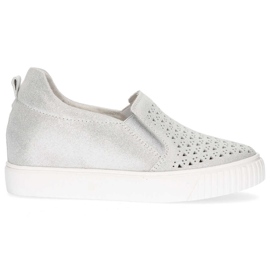 Skórzane półbuty Filippo DP1398/20 Si srebrne srebrny