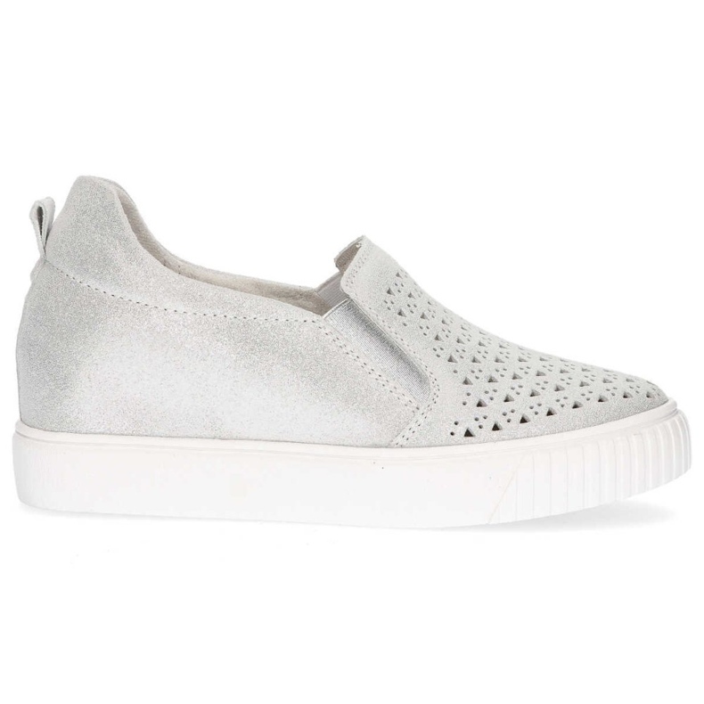 Skórzane półbuty Filippo DP1398/20 Si srebrne srebrny