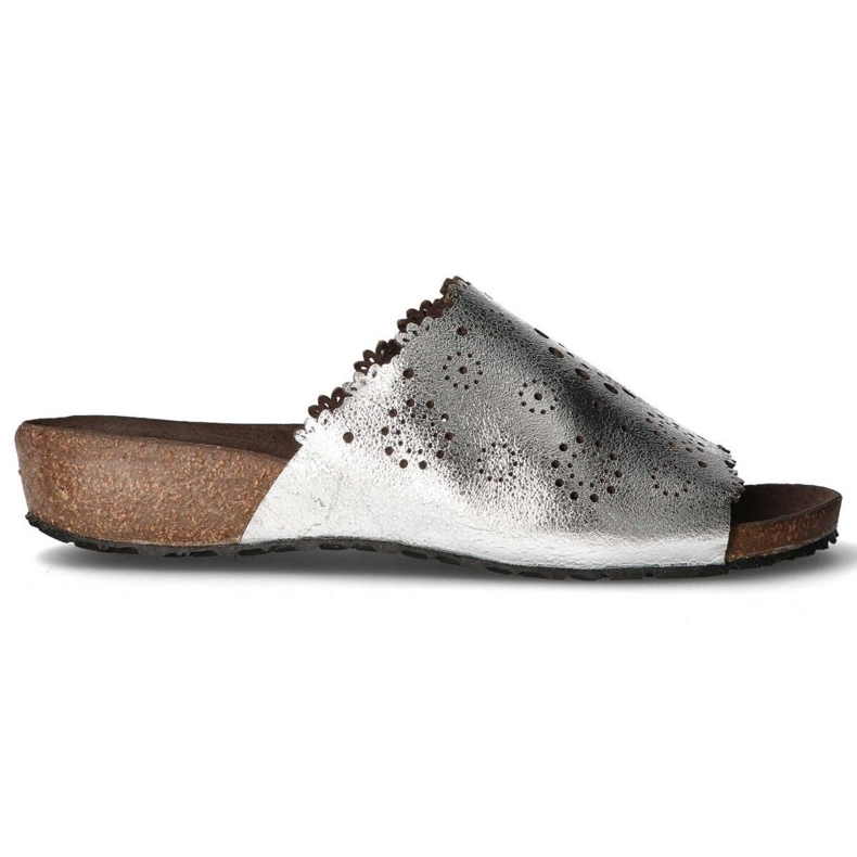 Skórzane klapki Filippo DK1270/20 Si srebrne srebrny