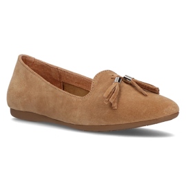 Skórzane lordsy Filippo DP2025/21 Be beżowe beżowy