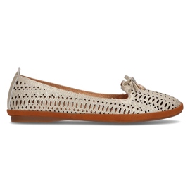 Skórzane lordsy ażurowe Filippo DP2034/21 Go złote złoty