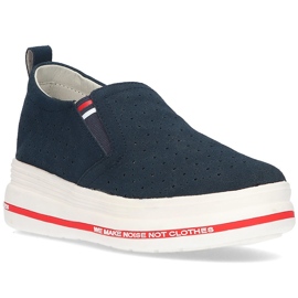 Skórzane Półbuty Filippo DP2009/21 Nv granatowe