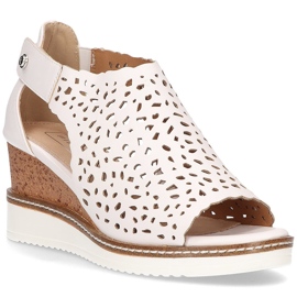 Sandały na koturnie Filippo DS2074/21 Wh białe