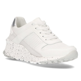 Skórzane Sneakersy Filippo DP2008/21 Wh białe