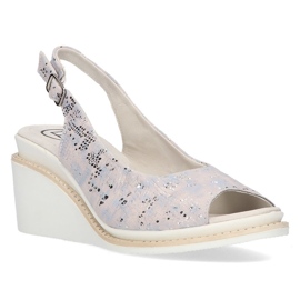 Skórzane sandały Filippo DS2150/21 Si srebrne srebrny