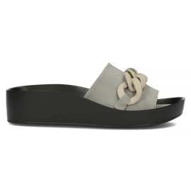 Skórzane klapki Filippo DK3593/22 Gr szare