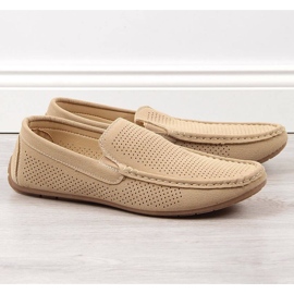 Mokasyny ażurowe slip on News M EVE341 beżowe beżowy