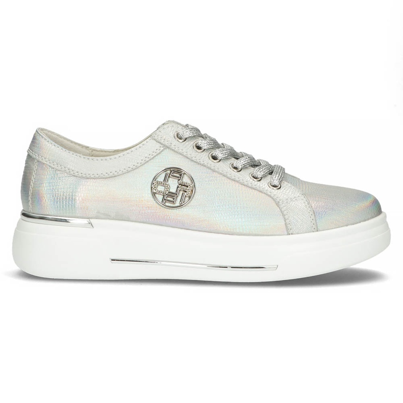 Skórzane półbuty FILIPPO DP3506/22 Si srebrne srebrny